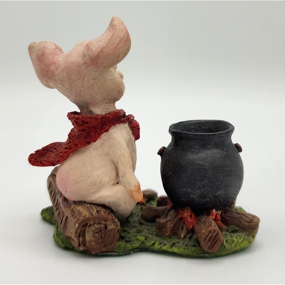 Pig with Cauldron Calabar Creations Pig Hollow Pete Apsit figurine 1994 Vintage - Picture 2 of 8